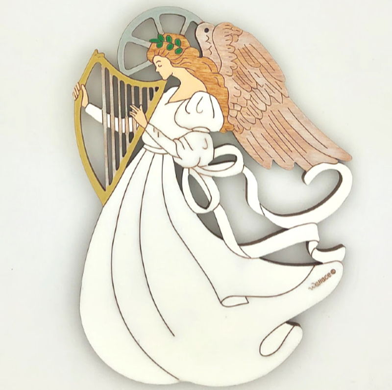 Angel with Harp Ornament